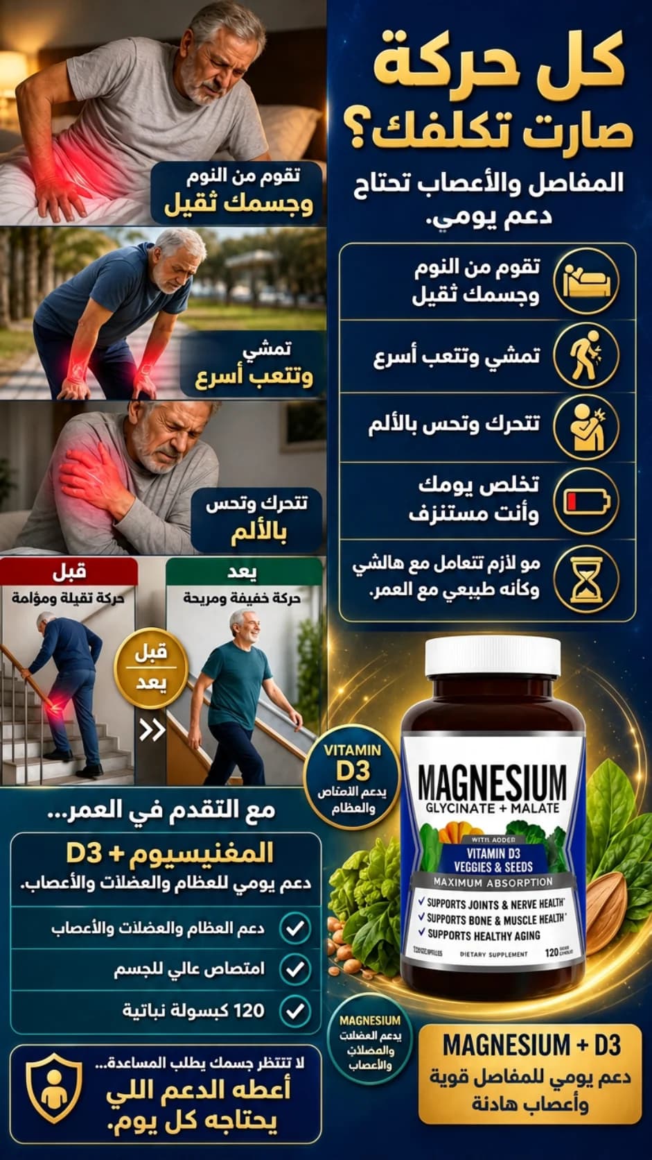 مغنيسيوم جليسينات + مالات مع فيتامين D3 — 2